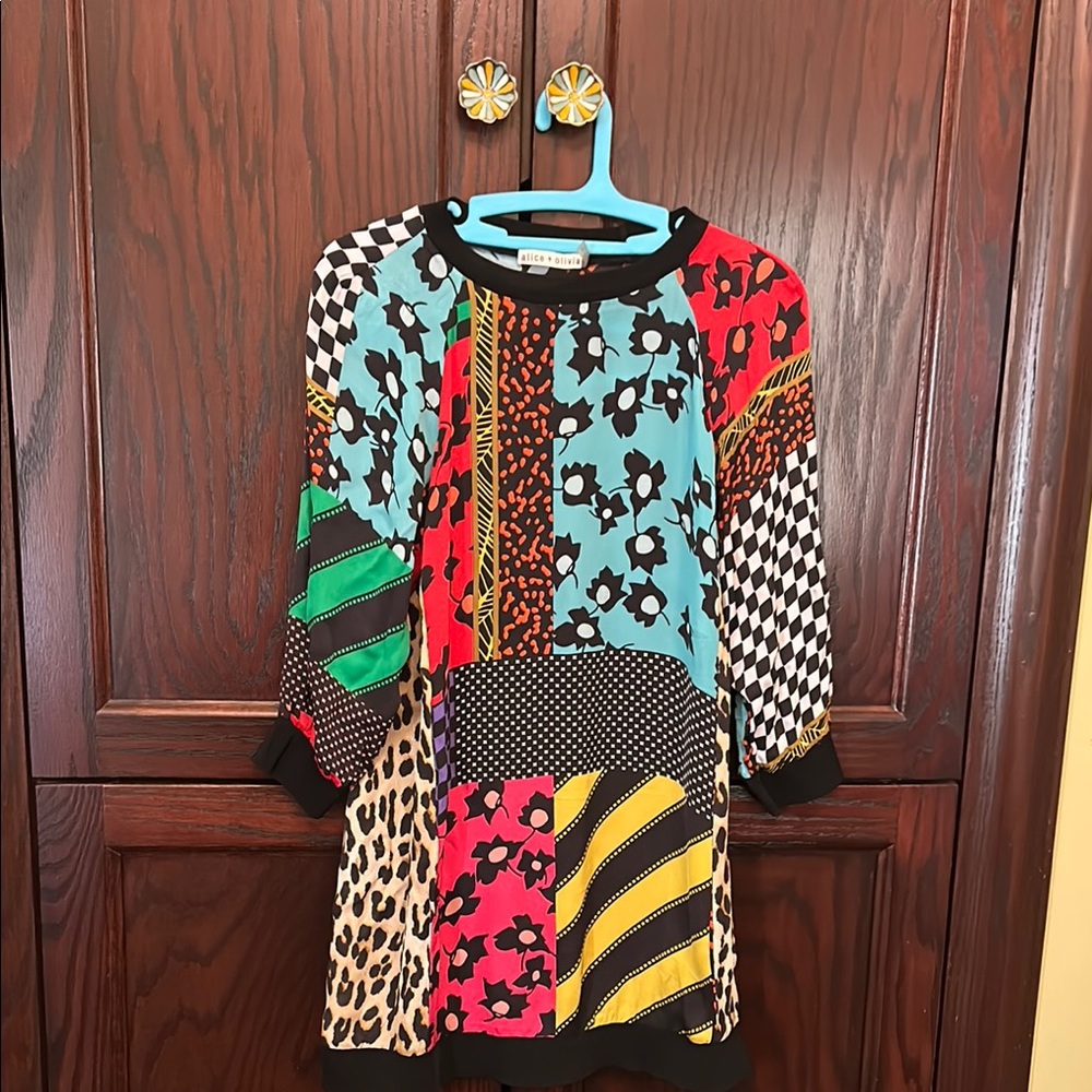 Alice + Olivia Multicolor Patchwork Blouse